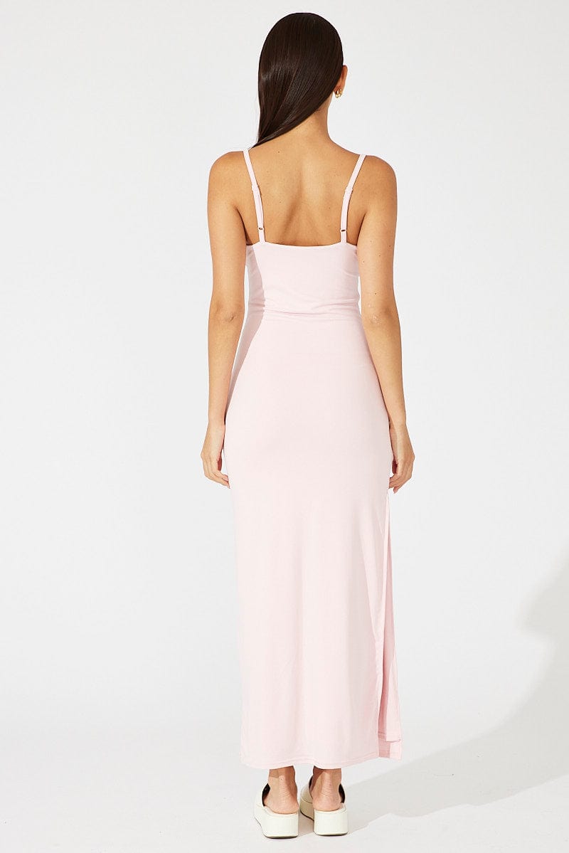 Pink Supersoft Slim Fit Maxi Dress | Ally Fashion Pink Supersoft Slim Fit Maxi Dress | Ally Fashion