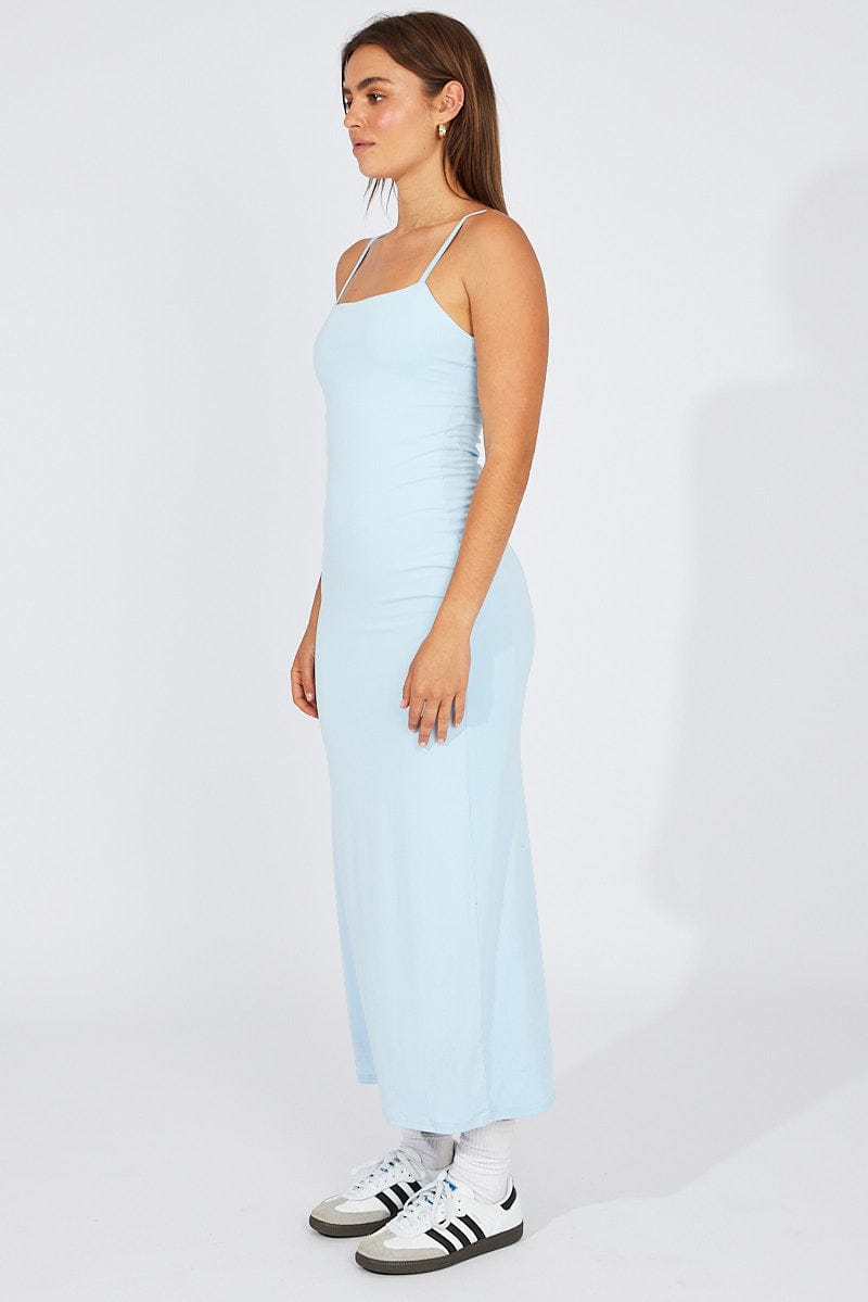 Blue Supersoft Slim Fit Maxi Dress for Ally Fashion