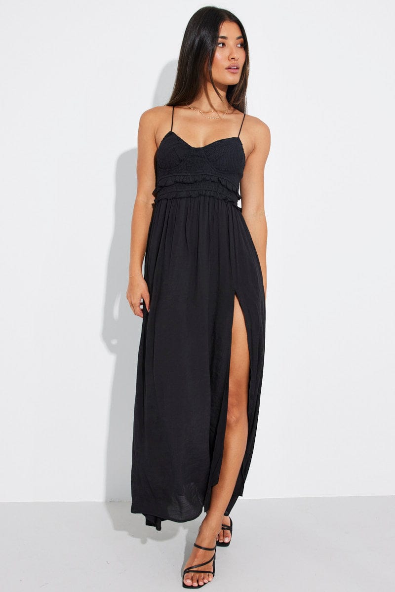 Black Maxi Dress Strappy for Ally Fashion