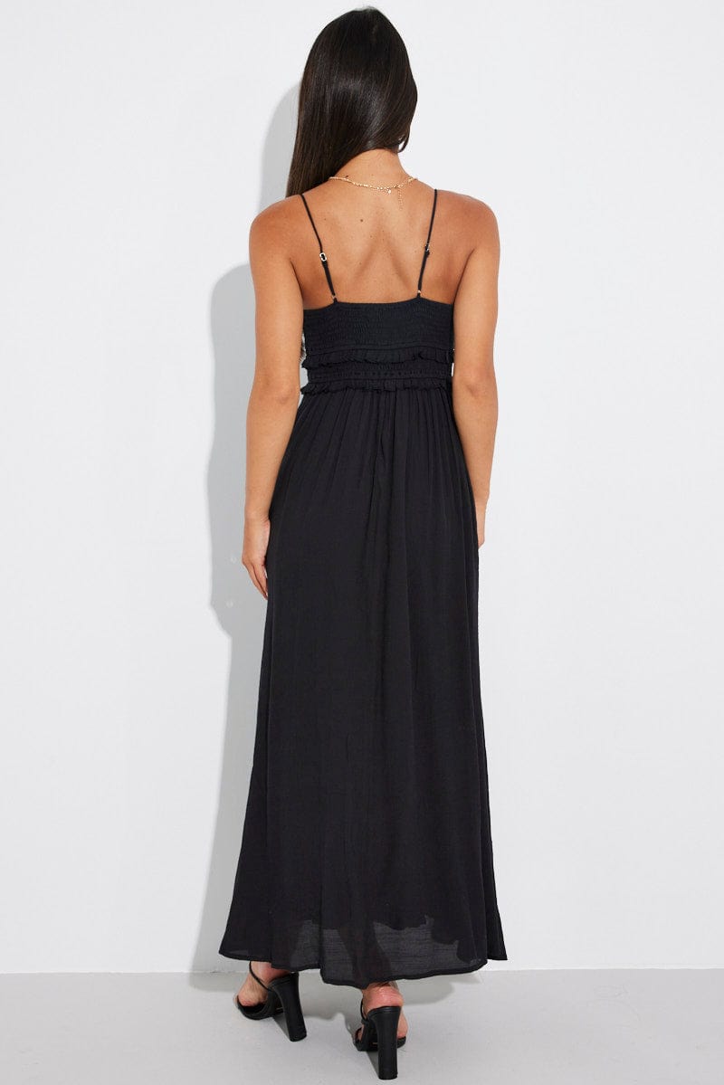 Black Maxi Dress Strappy for Ally Fashion