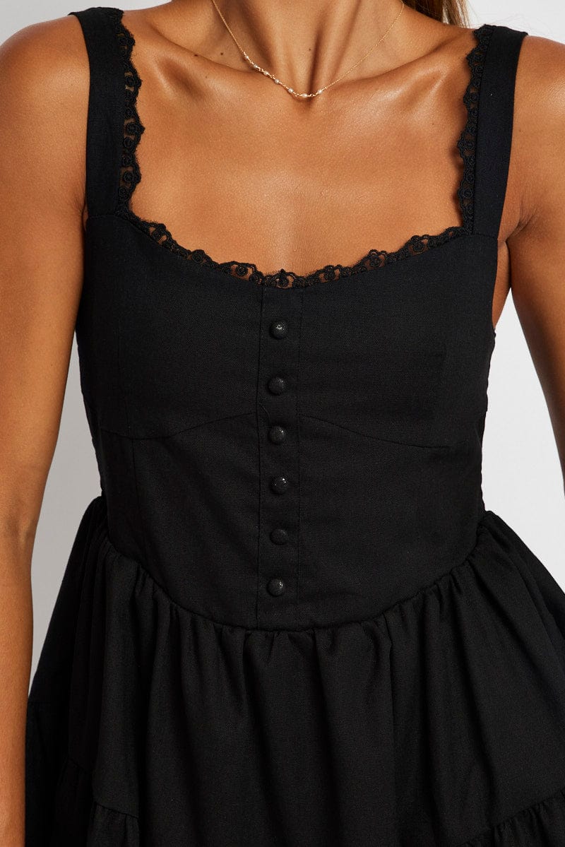 Black Fit And Flare Dress Mini for Ally Fashion