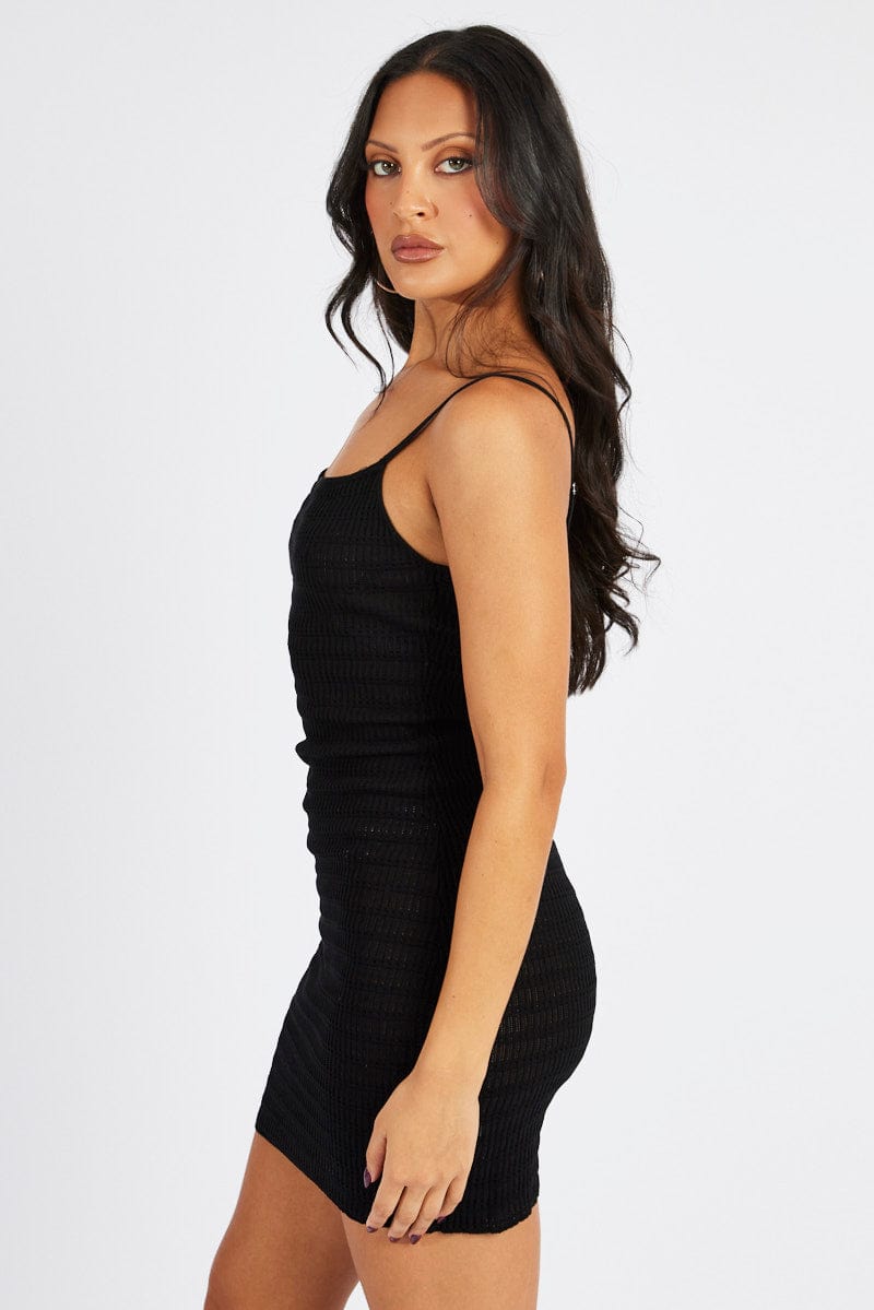 Black Knit Dress Sleeveless for Ally Fashion