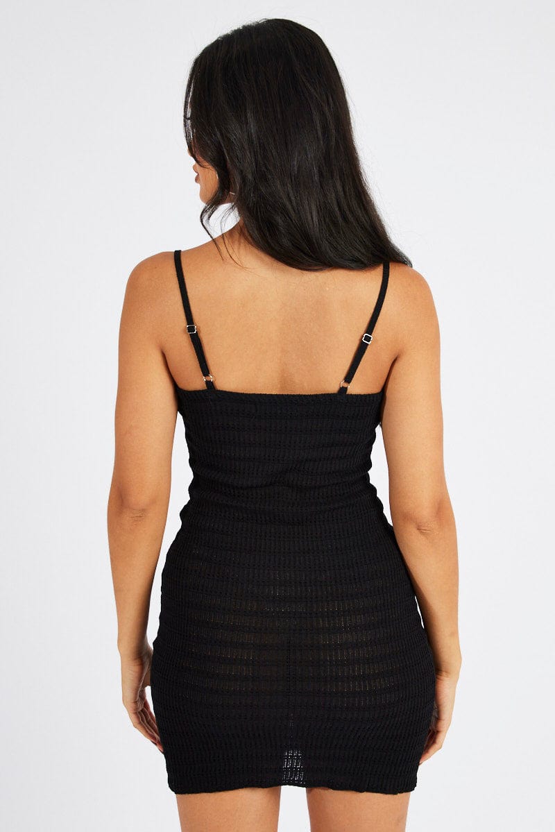 Black Knit Dress Sleeveless for Ally Fashion