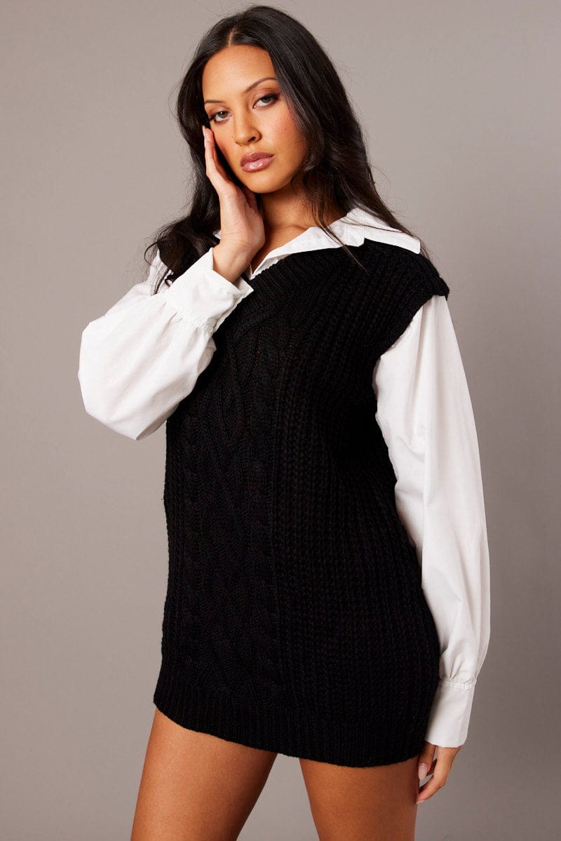 Black Knit Top Jumper for Ally Fashion