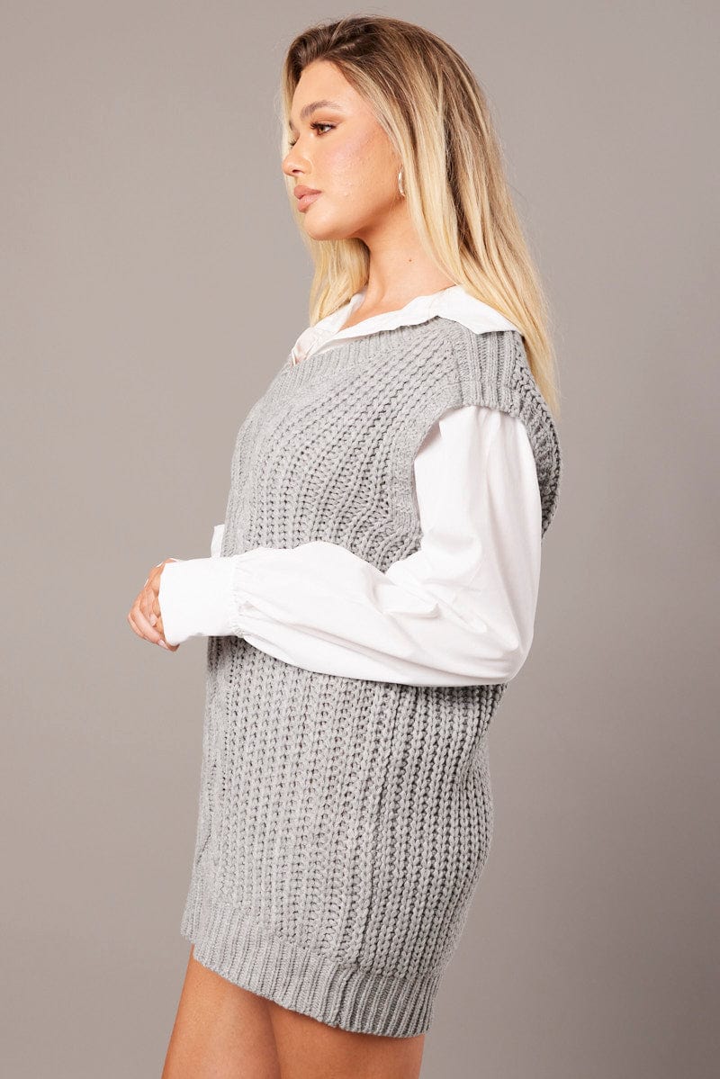 Grey Knit Top Jumper for Ally Fashion