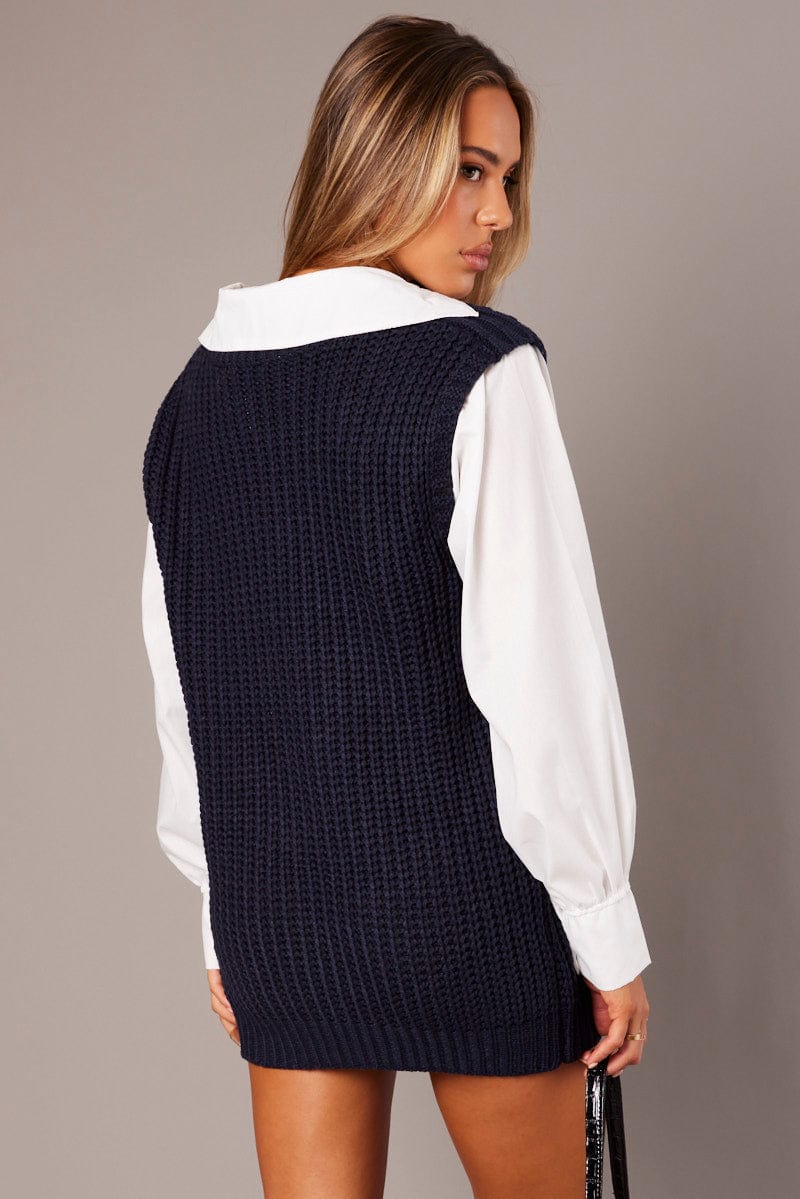 Blue Knit Top Jumper for Ally Fashion