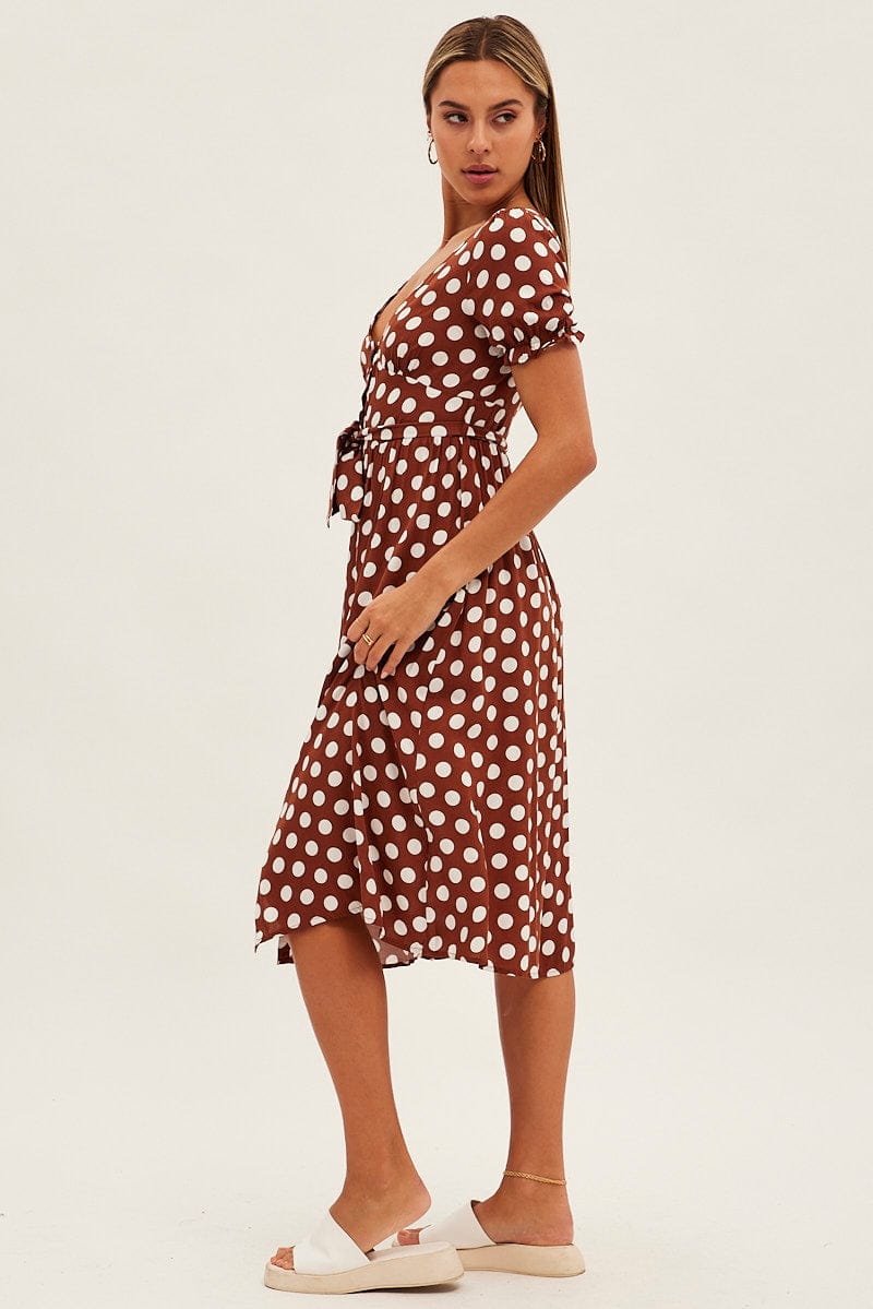 Polka Dot Midi Dress for Ally Fashion