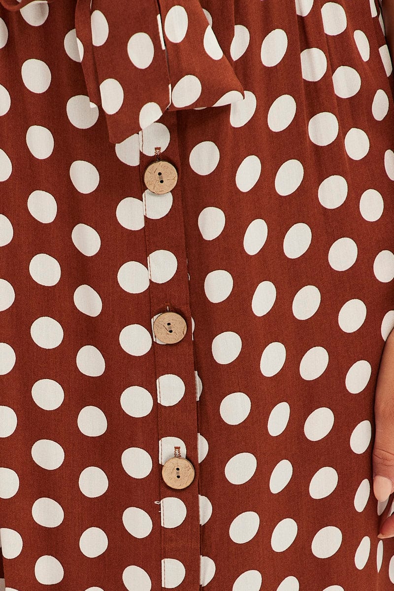 Polka Dot Midi Dress for Ally Fashion