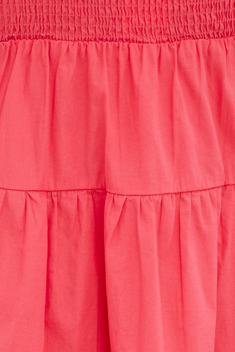 Pink Fit And Flare Dress Mini Sweetheart Poplin for Ally Fashion