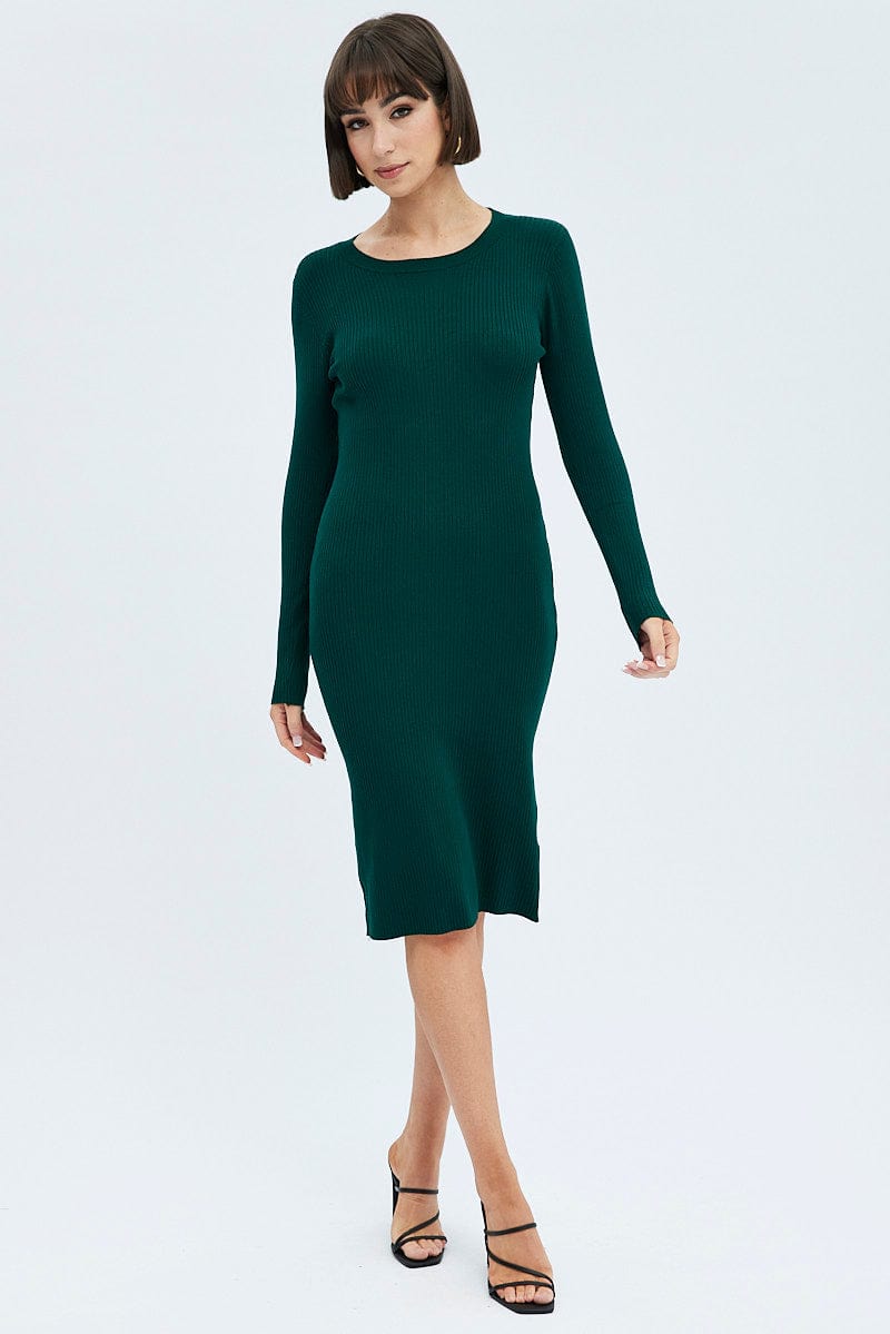 Green Knit Dress With Sleeves Knitted Dress Emerald Green Dress Work Emerald Green V Neck Rib Green Knit Dress With Sleeves Knitted Dress Emerald Green Dress Work Emerald Green V Neck Rib