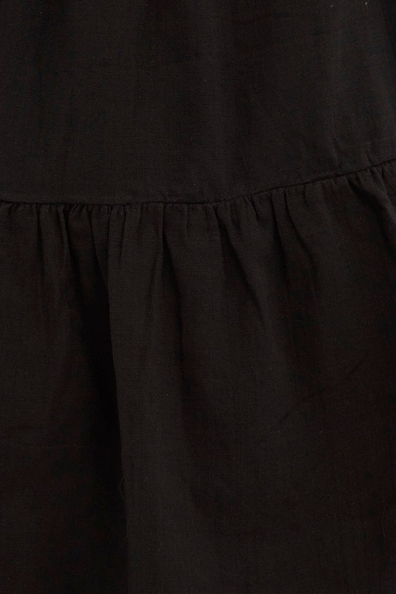 Black Mini Dress Tiered Skater for Ally Fashion