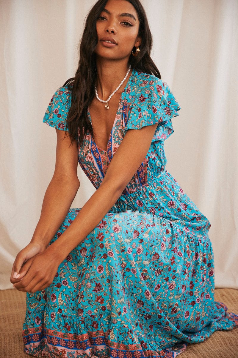 qvc maxi dresses As Is" Attitudes by Renee Regular V-Neck Knot Front Dress
