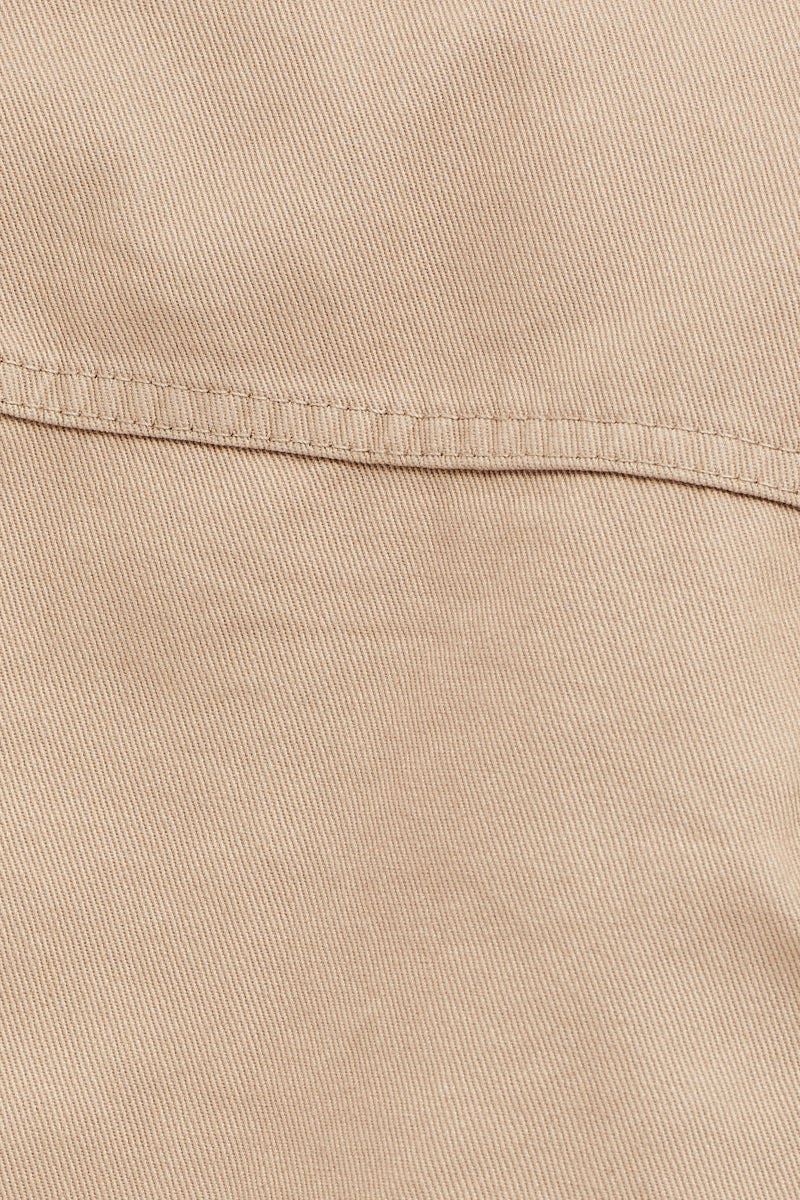 DENIM JACKET Nude Long Sleeve Cropped Denim Jacket for Women by Ally