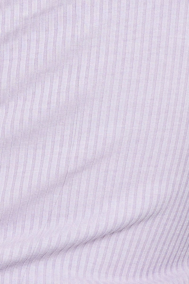 DESIGNER JERSEY TOP Purple Designer Knot Detail One Shoulder Bodysuit for Women by Ally