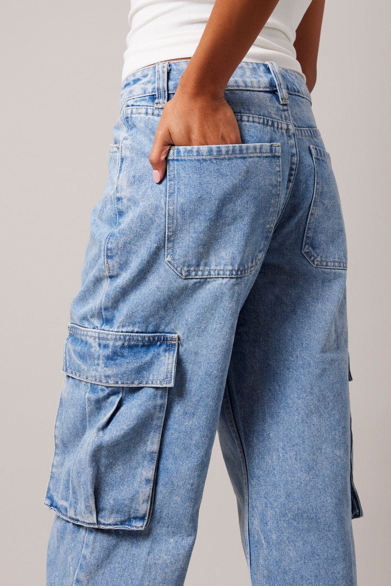 Denim Cargo Jean Mid Rise for Ally Fashion