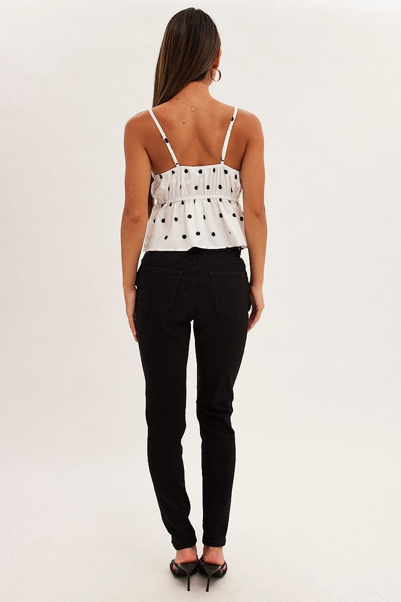 Black Skinny Denim Jeans High Rise for Ally Fashion