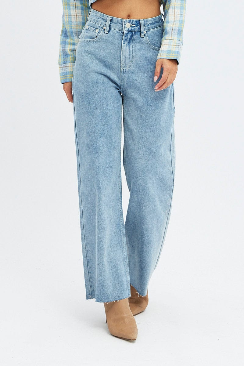 Denim Wide Leg Denim Jeans High Rise for Ally Fashion