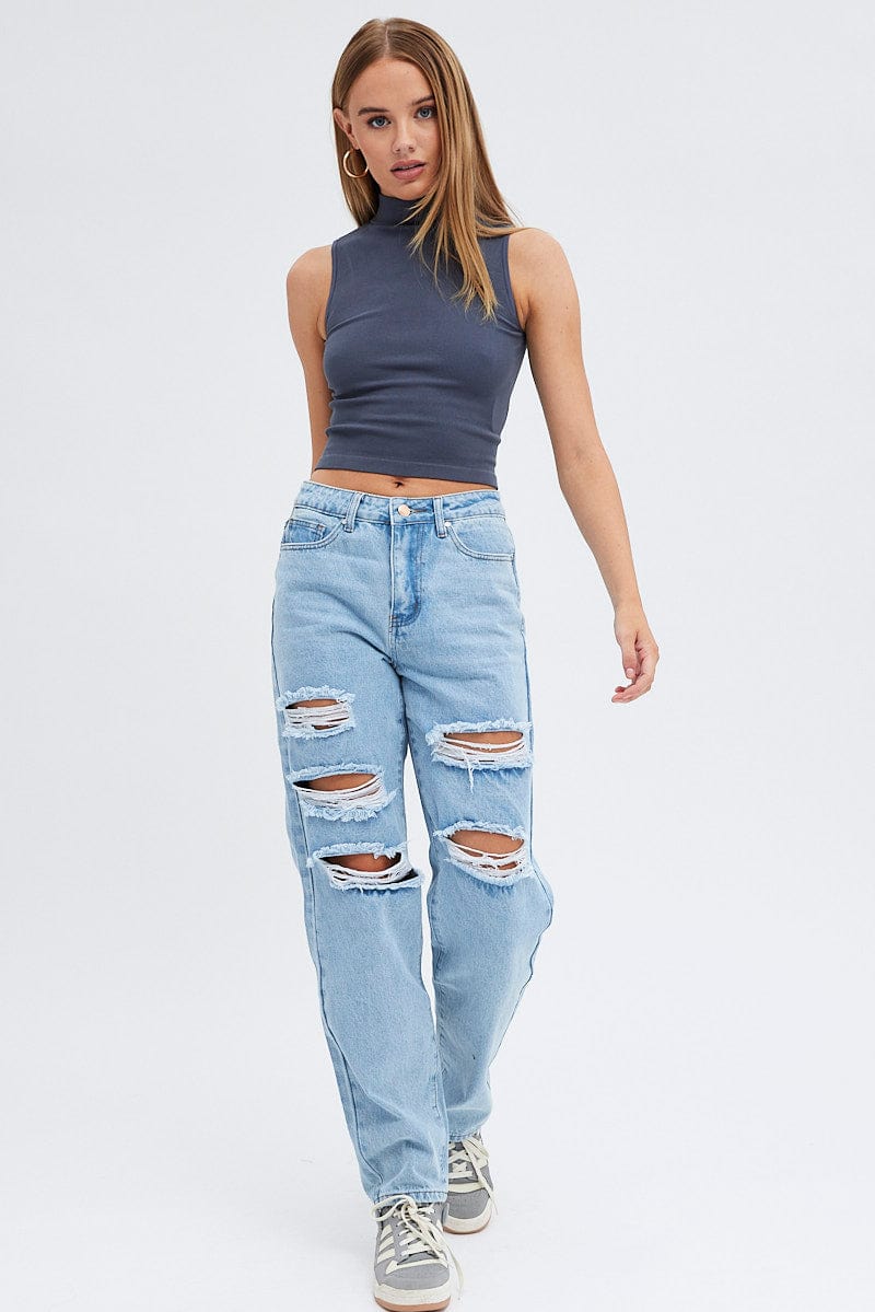 Denim Baggy Denim Jeans High rise | Ally Fashion