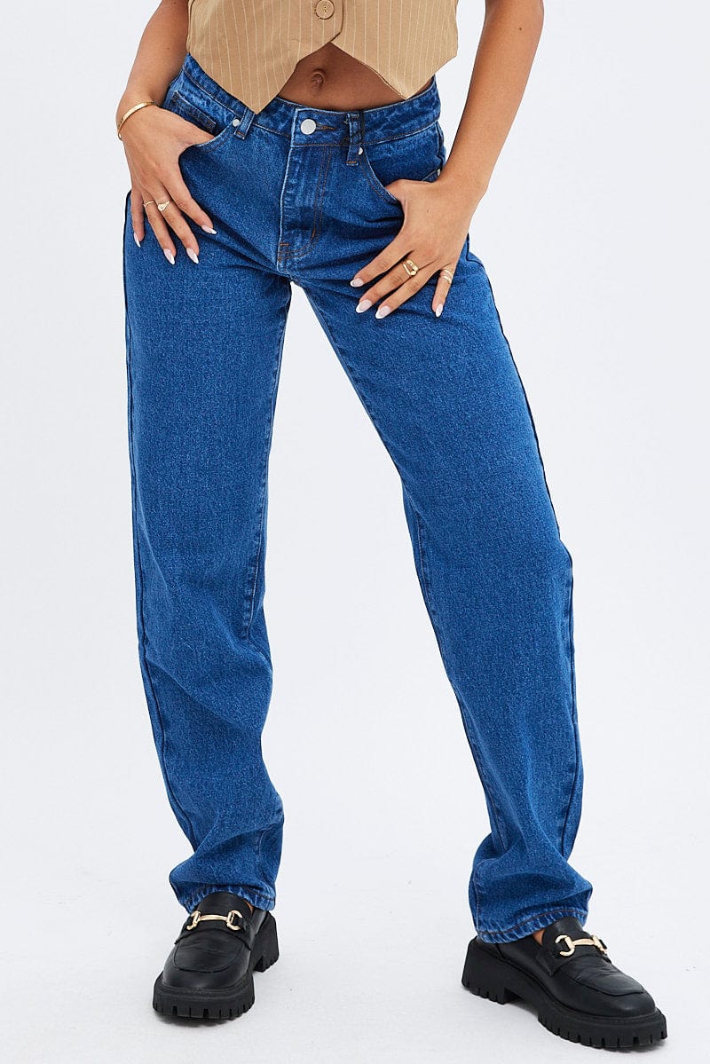 Denim Baggy Denim Jeans High rise for Ally Fashion