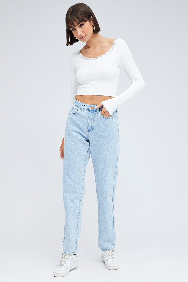 Denim Baggy Denim Jeans High rise for Ally Fashion