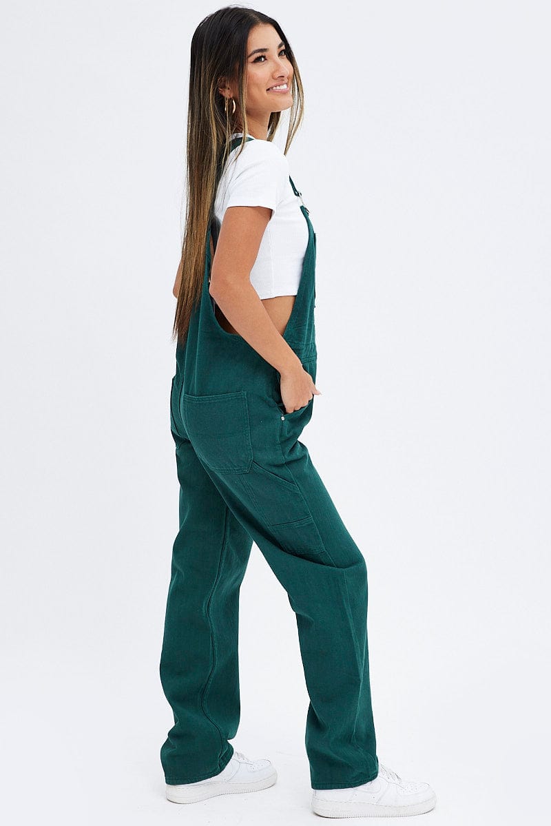 Green Carpenter Overall Jeans for Ally Fashion