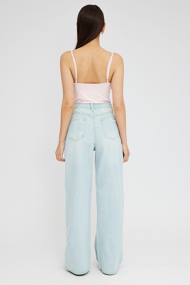 Denim Baggy Jeans High Rise Ripped for Ally Fashion