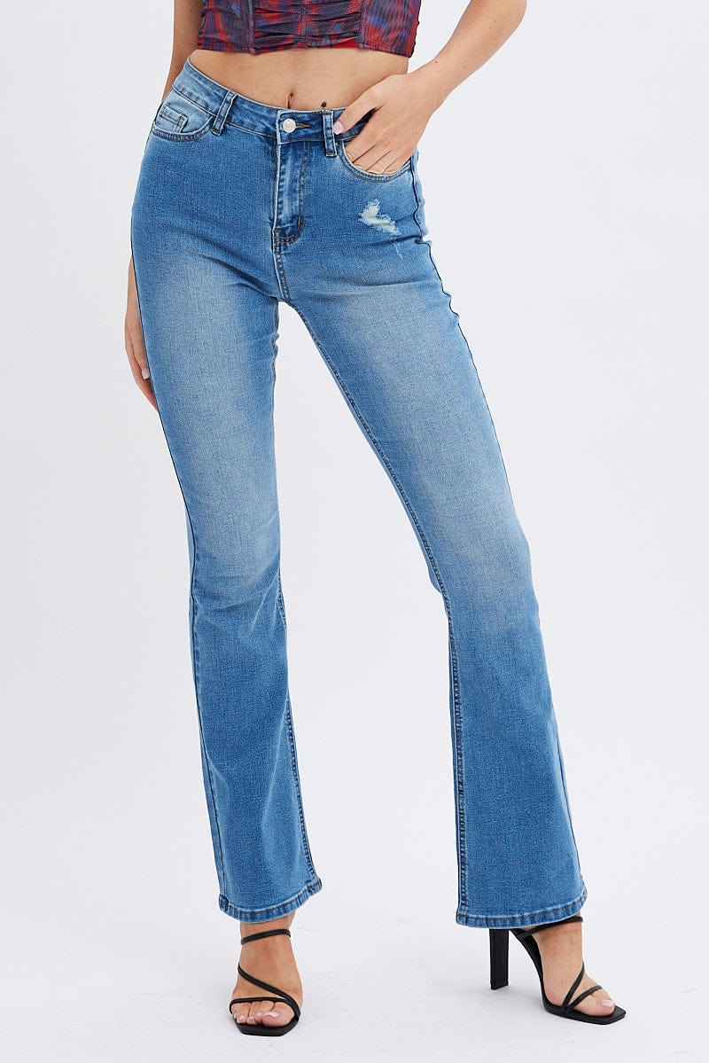 Denim Flare Jeans High Rise for Ally Fashion