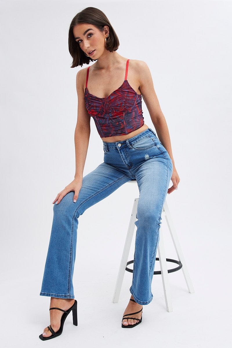 Denim Flare Jeans High Rise | Ally Fashion