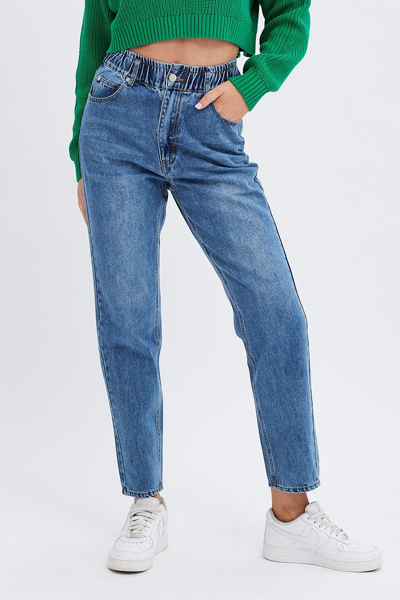 Denim Paper Bag Jeans High Waist for Ally Fashion