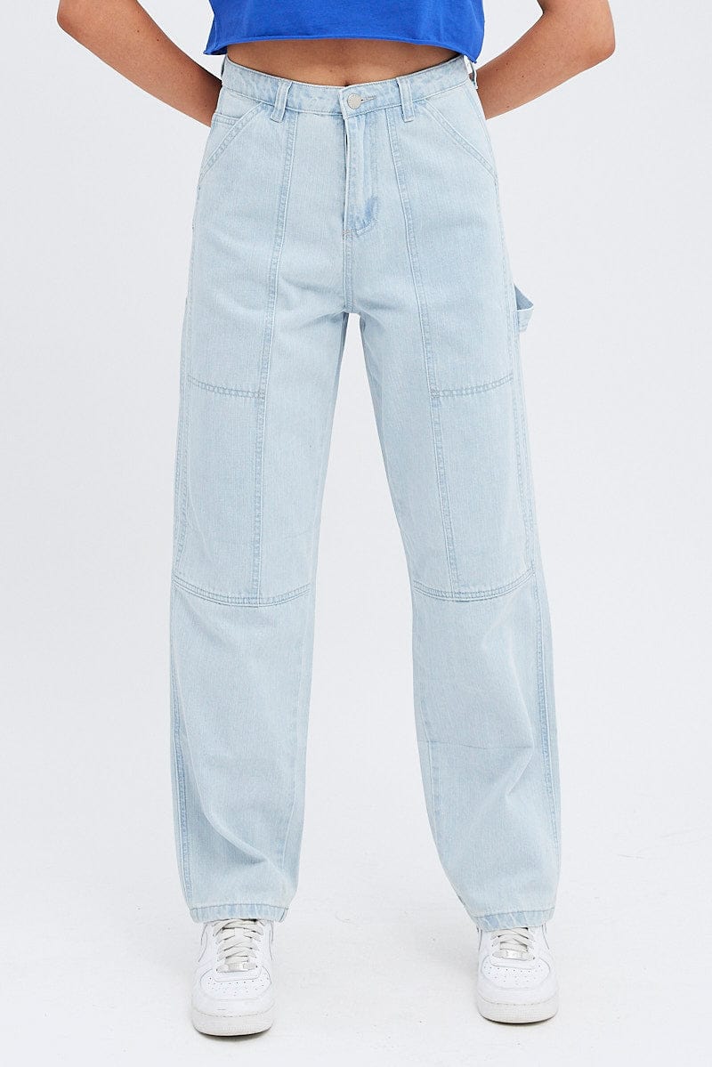 Denim Cargo Denim Jeans High Rise for Ally Fashion