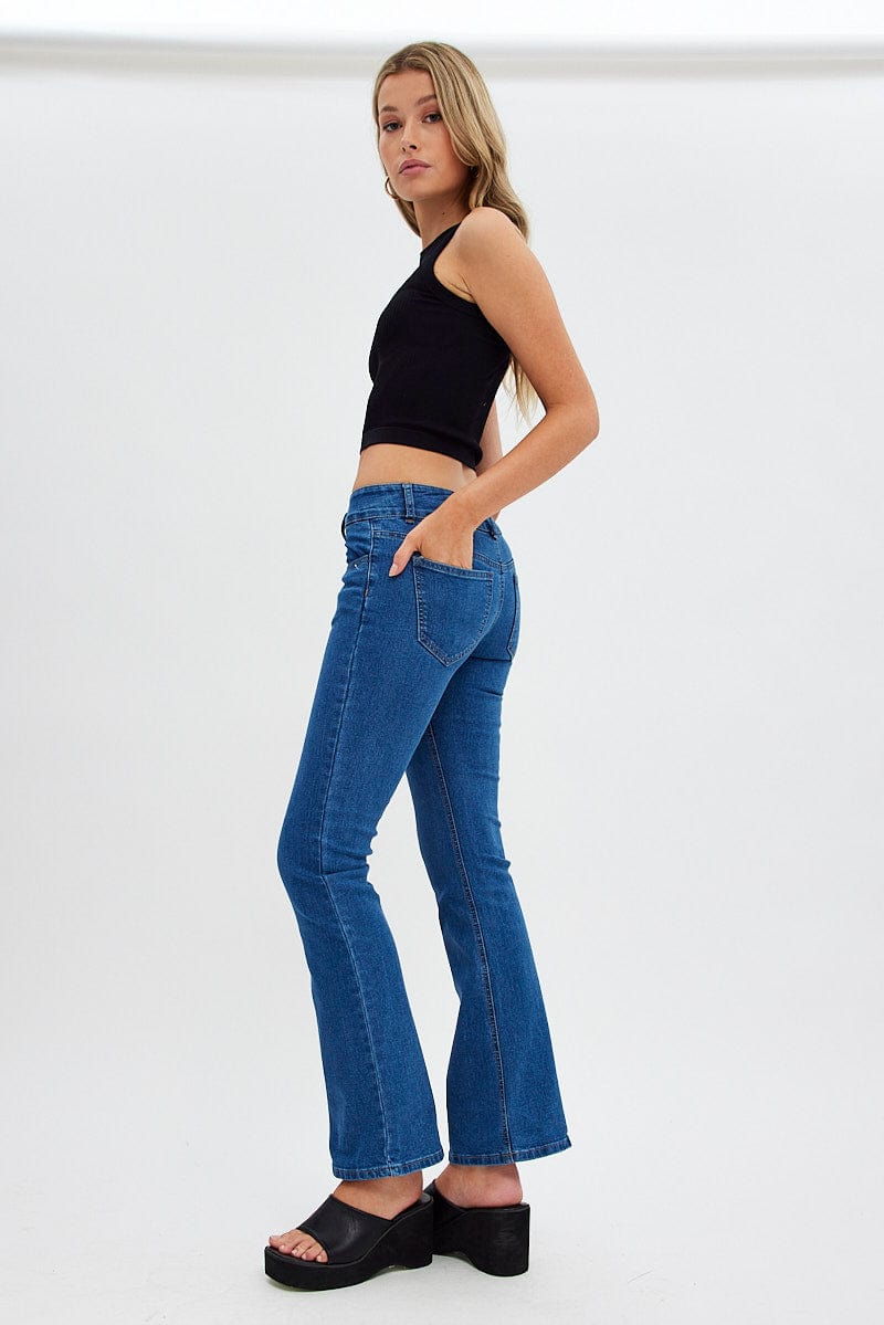 Denim Flare Jeans Low Waist for Ally Fashion