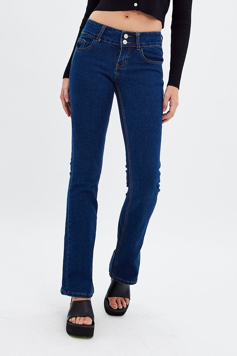 Denim Flare Jeans Low Waist for Ally Fashion