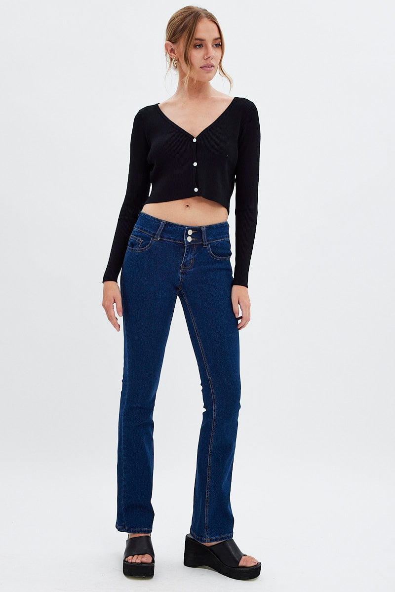 Denim Flare Jeans Low Waist for Ally Fashion