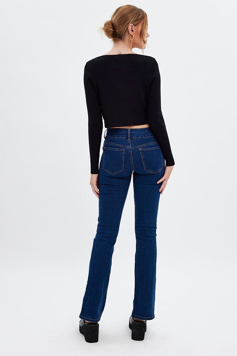 Denim Flare Jeans Low Waist for Ally Fashion