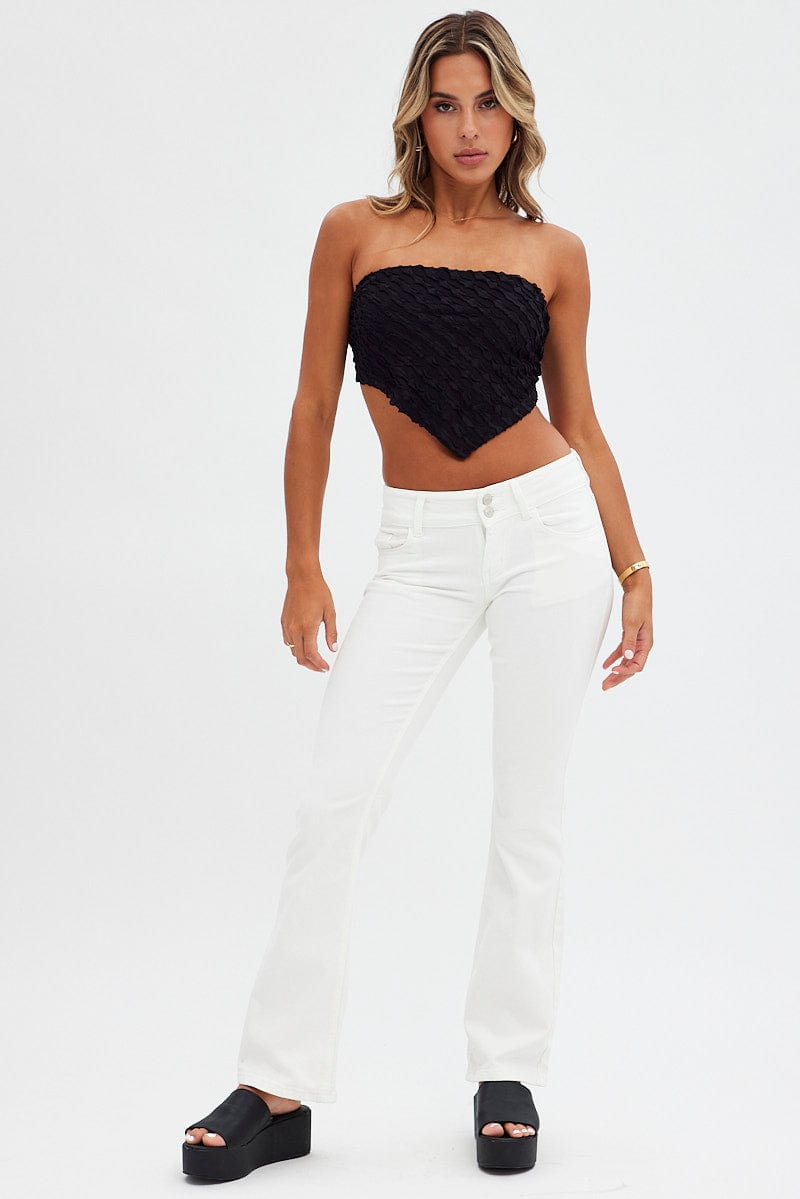 White Flare Jeans Low Waist for Ally Fashion