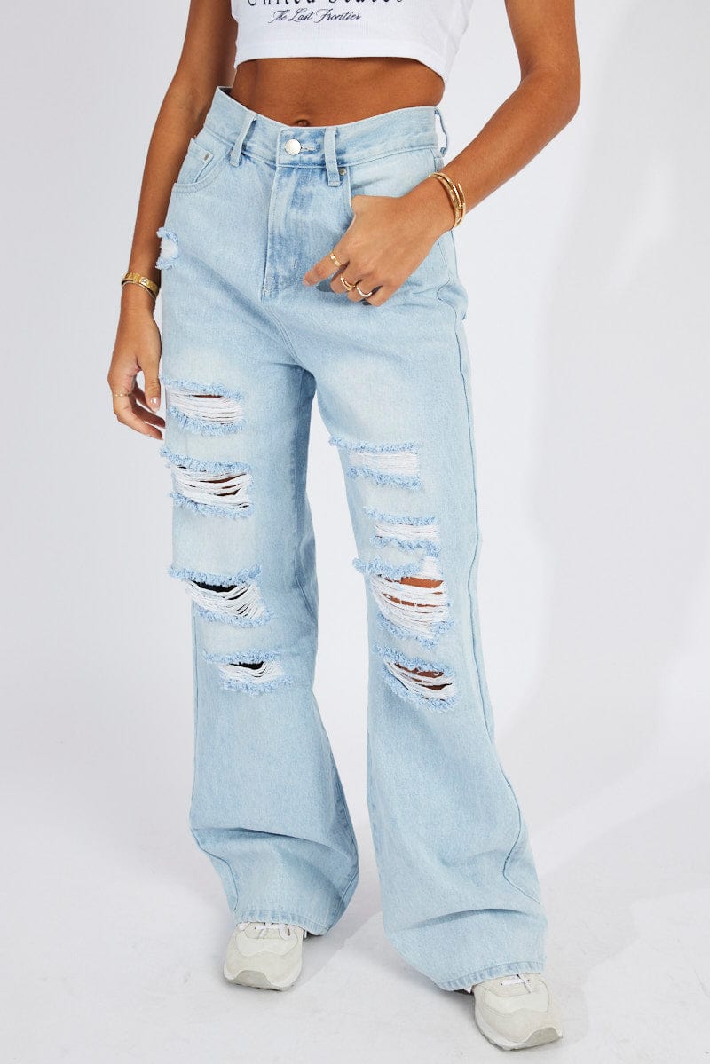 Denim Wide Leg Jean High Rise for Ally Fashion