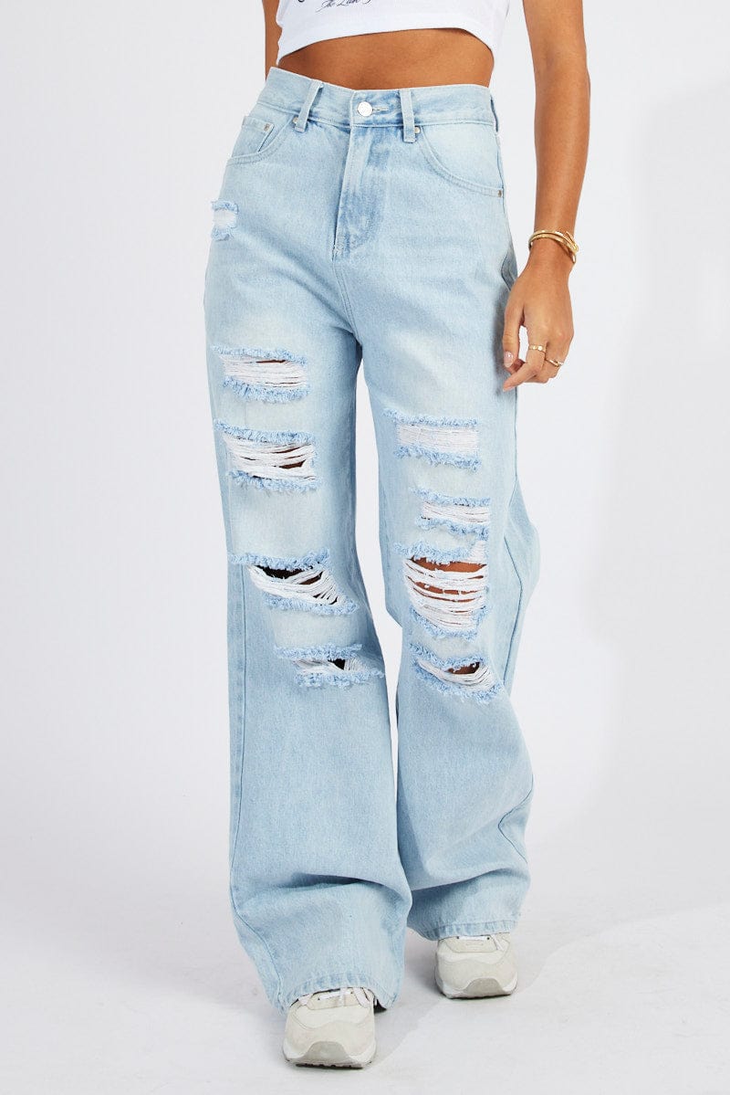 Denim Wide Leg Jean High Rise for Ally Fashion