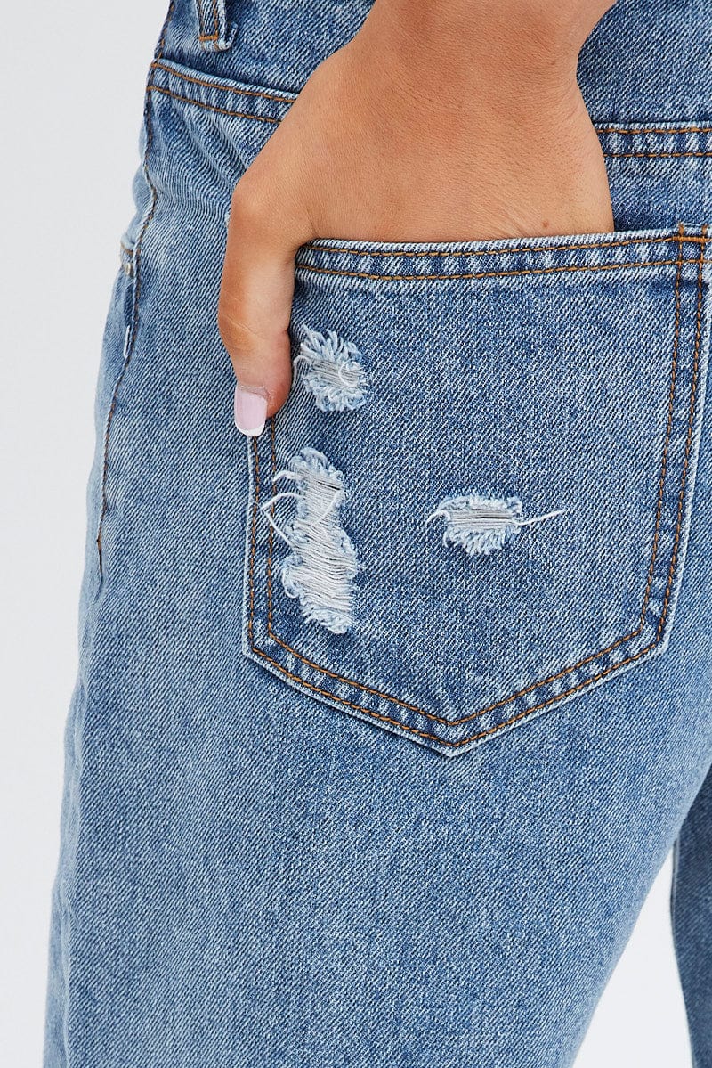 Denim Straight Jeans Low Rise for Ally Fashion