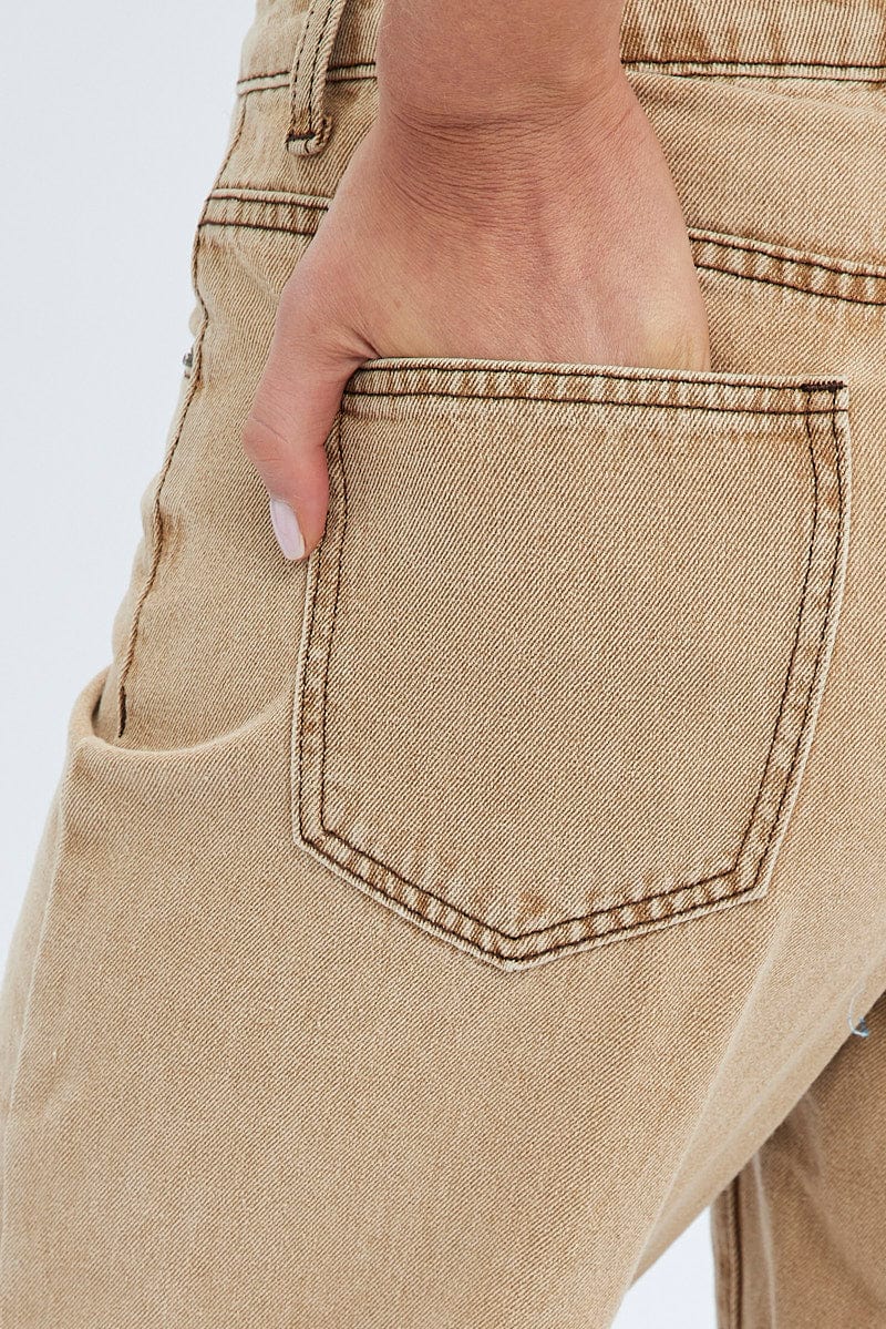 Brown Low Rise Baggy Jean for Ally Fashion