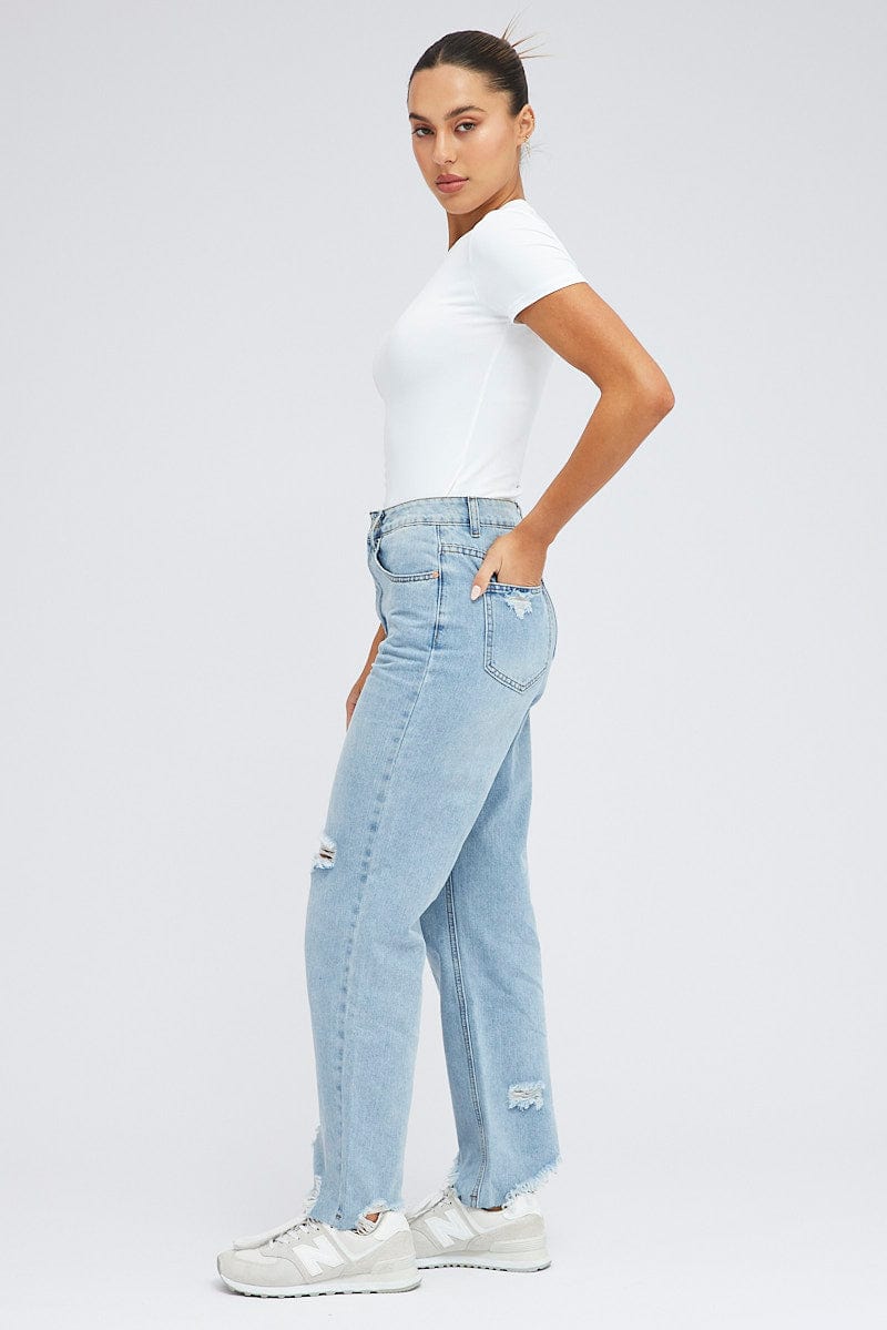 Denim Boyfriend Jeans Mid Rise for Ally Fashion