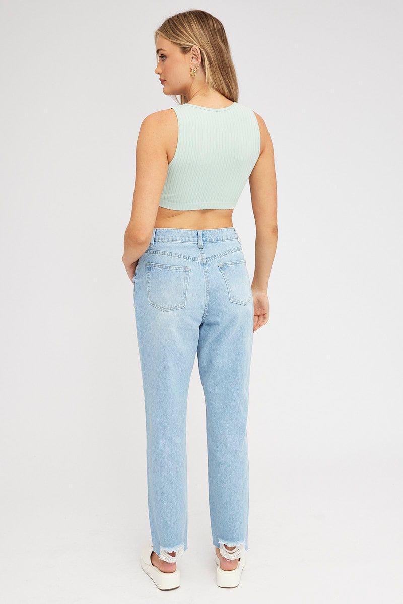 Denim Mom Jean High Rise Ripped for Ally Fashion