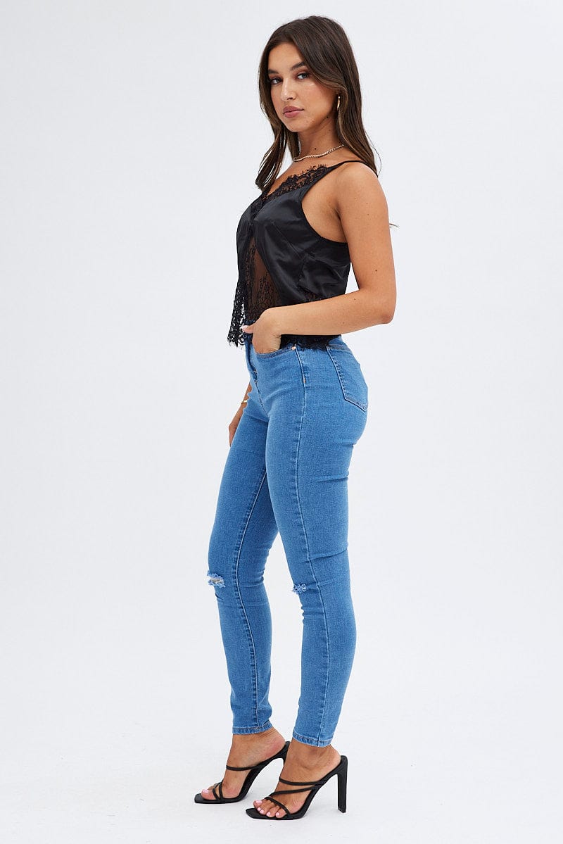Denim Skinny Denim Jeans Mid rise for Ally Fashion