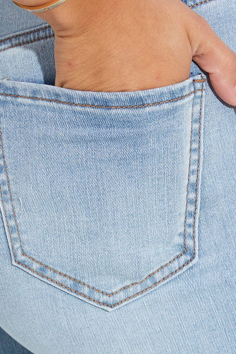 Blue Skinny Denim Jeans Mid Rise for Ally Fashion