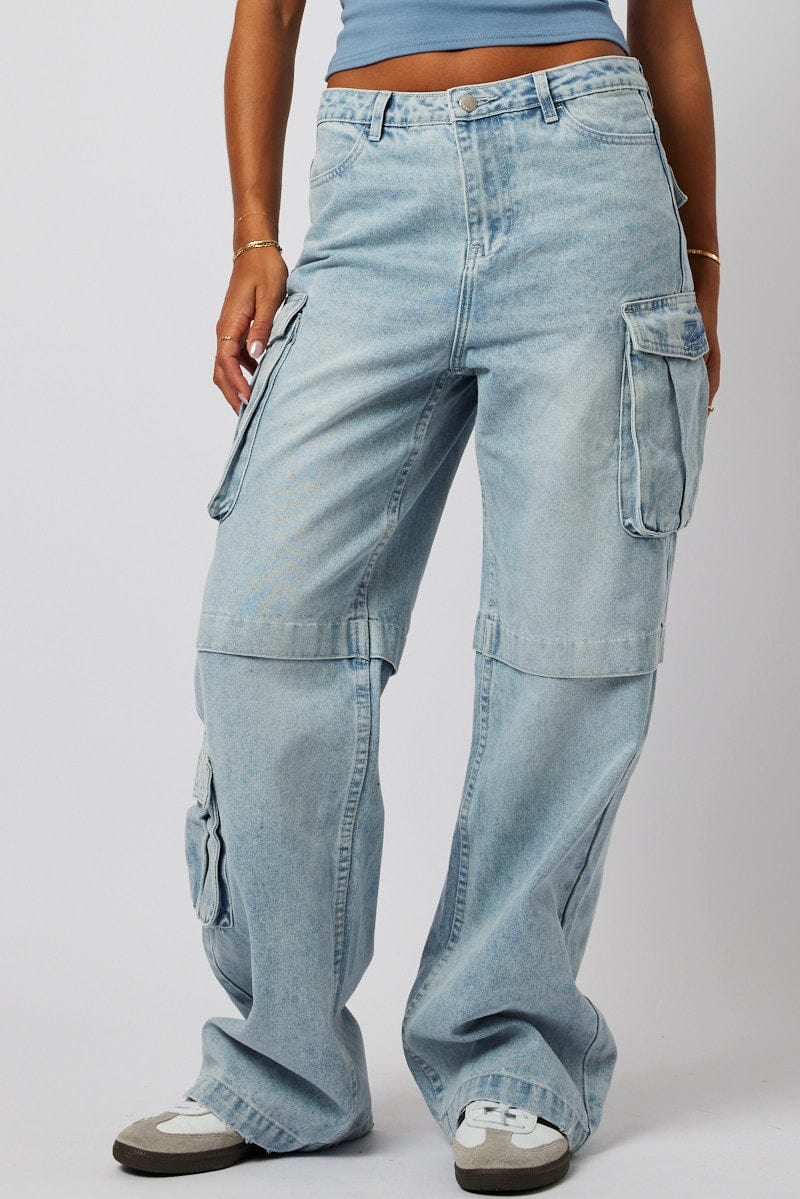 Denim Cargo Jean Out Pocket for Ally Fashion