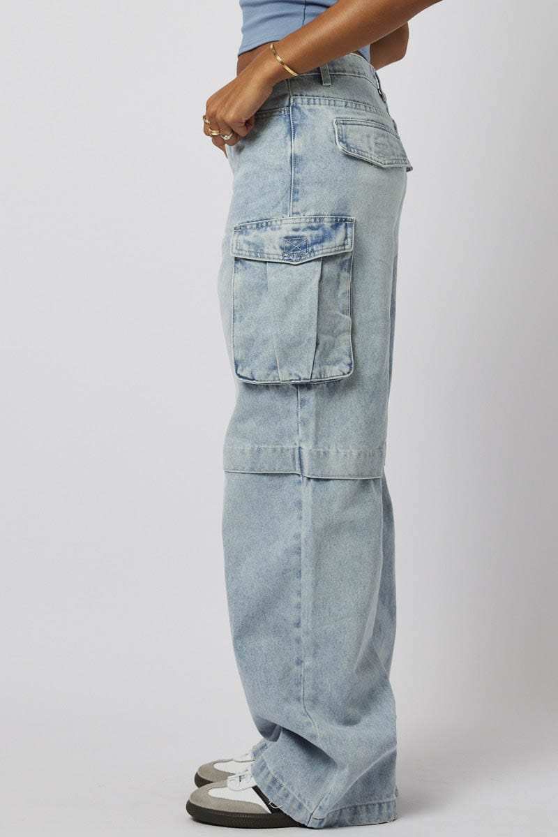 Denim Cargo Jean Out Pocket for Ally Fashion