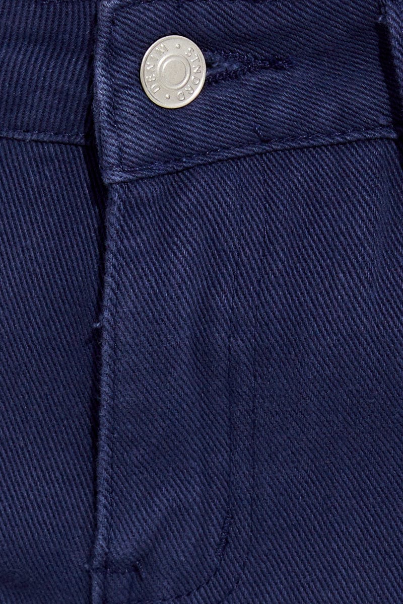 Blue Cargo Denim Jeans Low Rise | Ally Fashion