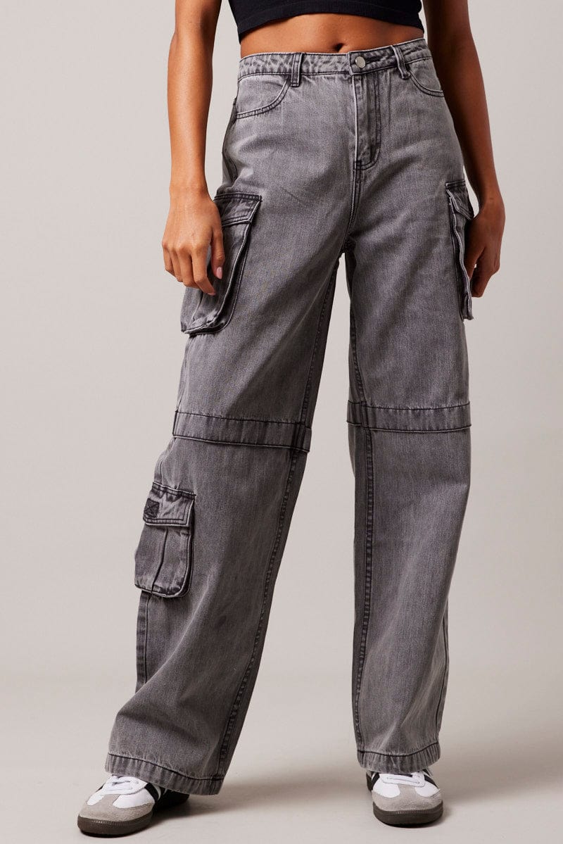 Grey Cargo Jean Out Pocket for Ally Fashion