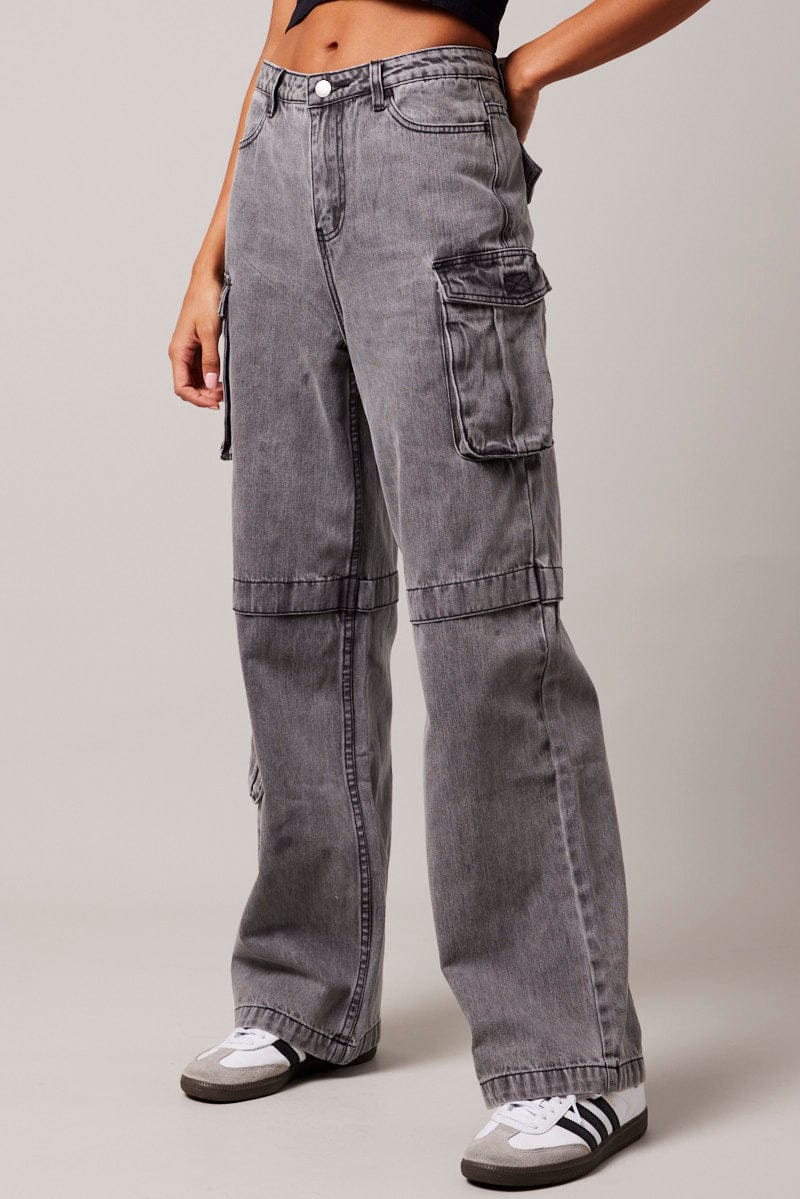 Grey Cargo Jean Out Pocket for Ally Fashion