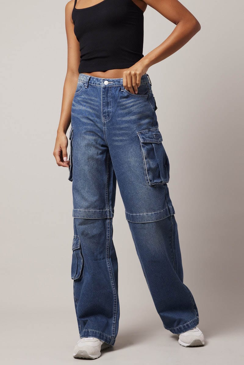 Denim Cargo Jean Out Pocket for Ally Fashion