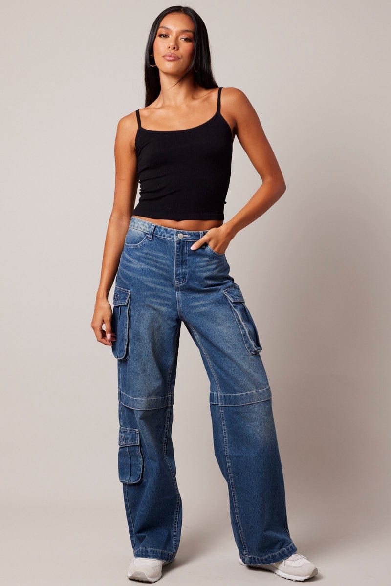 Denim Cargo Jean Out Pocket for Ally Fashion